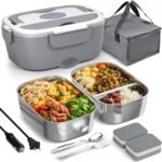 Heated Lunch Box for Men&Women - 80W Electric Lunch Box for Adults with Dual 1.5L 304 Stainless Steel Containers Fast Heating Portable Food Warmer for Car&Truck Travel lonchera electrica - Image 2
