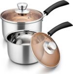 Herogo 1 Quart & 2 Quart Saucepan Set with Lid, 18/10 Stainless Steel Sauce Pan Pot, 2Qt 1Qt Saucepan for Home Kitchen Restaurant, Dishwasher Safe - Image 2
