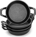 Hiceeden 4 Pcs Small Cast Iron Skillets, 6.3 x 6.3 x 1.6 Inch Non-stick Cast Iron Pan, Mini Frying Pans with Double Handle for Stove, Oven, Grill Safe, Indoor and Outdoor Use - Image 2