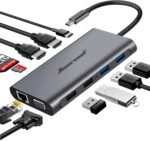 Hiearcool USB-C Docking Station for Laptop, Triple Display Dock with 4K HDMI & 1080p VGA, 11-in-1 USB-C Dock with Ethernet, 100W Charging for Home Office - Image 2