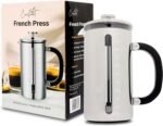 High Borosilicate Glass French Press with 304 Stainless Steel, 1000 ml Capacity - Classic Elegance and Modern Design for Coffee Enthusiasts - Image 2