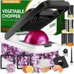 HomeHacks Vegetable Chopper Vegetable Cutter, 12 in 1 Kitchen Gadget, Dicer, Slicer, Onion Cutter, Salad, Cheese Grater & Egg Separator - Multi-Functional Veggie Chopper Lid with Handle (White) - Image 2