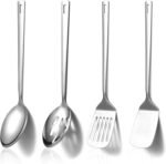 Homquen Stainless Steel Kitchen Utensils Set 4pcs, Cooking Utensils Set, Kitchen Tools Spatulas Set, Cooking Spoons, Home Essentials Kitchen Gadgets Accessories - Image 2