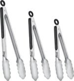 Hotec Stainless Steel Kitchen Tongs, Set of 3-7", 9" and 12", Locking Metal Food Tongs for Cooking, Serving, BBQ, Grill Non-Slip Grip - Image 2