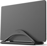 HumanCentric Vertical Laptop Stand for Desks in Matte Black, Upright Adjustable Holder to Dock Apple MacBook Stand, and Other Laptops to Organize Work & Home Office, Automatic Grip - Image 2