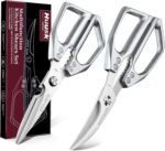 Huusk Kitchen Shears Set Silver - Professional Seafood & Kitchen Scissors Set, Sharp Japanese-Style Cooking Scissors for Crab, Shrimp, Lobster, Herbs and Food Prep, Christmas Gifts for Men Women - Image 2