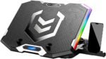 ICE COOREL Gaming Laptop Cooling Pad 15-17.3 Inch, Laptop Fan with 6 RGB Cooling Fans, Laptop Cooling Stand with 6 Height Adjustable, Laptop Cooler with LCD Screen, 2 USB Ports, Phone Stand - Image 2