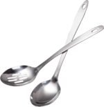 IMEEA Cooking Spoon Stainless Steel Large Serving Spoon Slotted Spoons for Cooking 12.8-Inch, Set of 2 - Image 2