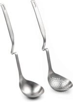 IMEEA Hot Pot Ladle Set Slotted Spoons for Cooking SUS304 Stainless Steel Soup Ladles for Serving, 12-Inch - Image 2