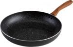 IMUSA USA Woodlook 8" Black Stone Fry Pan Handle and Speckled Nonstick Interior, 8" - Image 2