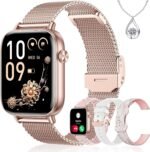 Iaret Smart Watch for Women, 1.83" HD Fitness Tracker with 4 Bands, Answer/Make Calls, Heart Rate/Sleep/SpO2/Step Tracking, 100+ Sport Modes, Android/iPhone Compatible Gift (Rose Gold) - Image 2