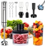 Immersion 8 in 1 Hand Blender 25 Speed & Turbo Mode Handheld Blenders Electric Sitck Blender with Beaker Chopper Milk Frother Frother Grinder and Mixer - Image 2