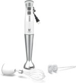 Immersion Hand Blender, UTALENT 3-in-1 8-Speed Stick Blender with Milk Frother, Egg Whisk for Smoothies, Coffee Milk Foam, Puree Baby Food, Sauces and Soups - White - Image 2