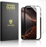 ImpactStrong 3-Pack Shatterproof Tempered Glass Screen Protector for iPhone 16 Pro [Easy Installation Frame] [Bubble Free] [9H Hardness] [Full Coverage] Case Friendly, 6.3 Inch - Image 2