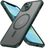 ImpactStrong Magnetic Guard Designed for iPhone 13 Case [Camera Protection] [Military Grade Drop Tested] [Compatible with MagSafe] Slim Translucent Matte Phone Case (6.1") - Dark Green - Image 2