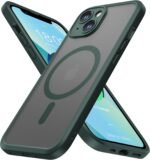 ImpactStrong Magnetic Guard Designed for iPhone 14 Case [Camera Protection] [Military Grade Drop Tested] [Compatible with MagSafe] Slim Translucent Matte Phone Case (6.1") - Dark Green - Image 2