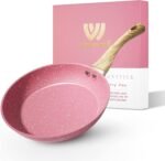 Innerwell 8-Inch Pink Nonstick Egg Pan, PFOA-Free Stone Cookware Skillet, Induction Compatible - Image 2