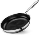 Innerwell Nonstick Frying Pans 8 Inch Hybrid Tri-Ply Stainless Steel Frying Pan Skillet Titanium Ceramic Nonstick Cooking Pan,PFAS/PFOA/PTFE Free,Compatible with All Cooktops - Image 2
