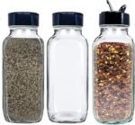 JARMING COLLECTIONS Glass Spice Jars with Shaker Lids - Spice Jars 16 oz for Food Storage, Spice Containers for Kitchen Organization and Storage, Bottles for Spices (Black - 16 Ounce 3 pack) - Image 2