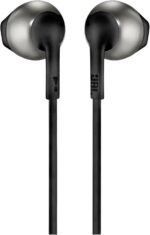 JBL Tune 205 - Wired Comfort-fit ergonomics Earbud Headphones, Pure Bass Sound, Tangle-Free Flat Cable with 1-Button Remote and Microphone (Black) - Image 2