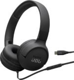 JBL Tune 520C - USB-C Wired on-Ear Headphones with Hi-Res Audio Support, JBL Pure Bass Sound, Comfort fit, USB-C connectivity, 3-Button Remote with Microphone and EQ presets Control (Black) - Image 2