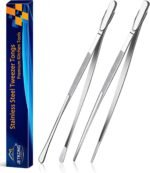 JETKONG 2 Pcs 12-Inch Kitchen Tweezers Fine Tweezer Tongs, Extra-Long Stainless Steel Cooking Tweezers (Silver) - Image 2
