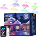 JOH Permanent Outdoor Lights, 100FT RGB+IC Smart LED Outdoor Lights with App/Remote Control, DIY Scene Modes Lighting & IP67 Waterproof, Eaves Light for Christmas, Holiday, Daily Decorations - Image 2