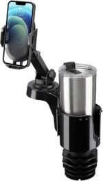 JOYTUTUS Cup Holder Phone Mount for Car, Car Cellphone Large Adapter Long Arm with 360 Degree Rotation, Compatible iPhone, Samsung & All Smartphones,Black,1 Pack - Image 2
