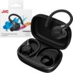 JVC Fitness Series True Wireless Sport Earbuds with Adjustable Hooks, Active Noise Cancelling, Ambient Sound Mode, IP57 Waterproof, 40hr Long Battery Life, App EQ, Low Latency, Mic HAEC75TB Black - Image 2