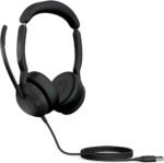 Jabra Evolve2 50 Wired Stereo Headset - with AirComfort Technology, Noise-Cancelling Mics & Active Noise Cancellation - MS Teams Certified, Works with All Other Platforms - Black - Image 2