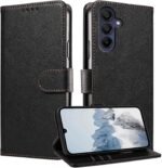JanCalm for Galaxy A17/A16 5G Phone Case, Wallet Case with RFID Blocking, Card Holder/Cash Slots, Premium Leather Protective Flip Cover, Magnetic Closure, Kickstand (Black) - Image 2