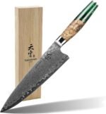 Japanese Gyutou Knife Pro. Handcrafted 8 inch Chef Knife Handmade Forged Knife Japan VG-10 Damascus Steel -Kokoro ser. - Image 2