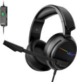 Jeecoo V20U USB Pro Gaming Headset for PC - 7.1 Surround Sound Headphones with Noise Cancelling Microphone- Memory Foam Ear Pads RGB Lights for Laptops - Image 2