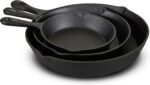 Jim Beam HEA Set of 3 Pre Seasoned Cast Iron Skillets with Even Distribution and Heat Retention-6" 8" 10", 10'', Black,JB0195 - Image 2