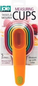 Joie Measuring Cups Set, Plastic, Assorted Colors, Baking, Cooking, Measure, Cakes, Cookies, Pies, 5 pc - Image 2