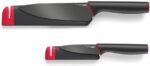 Joseph Joseph Slice & Sharpen 6" Chef's Knive and 3.5" Paring Knife with Sharpening Protective Sheaths, Black - Image 2