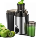 Juicer Machine, HOUSNAT Centrifugal Juicer,Extractor Max Power 800W Juice, 65MM Chute for Whole Fruit and Vegetables, Juice Extractor with 3 Speeds Quick Juicing, Easy to Clean, BPA Free,Silver - Image 2