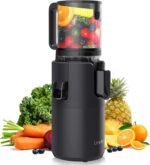 Juicer Machines, 5.3" Large Feed Chute Cold Press Juicer with Double Press Technology, 400W Motor, High Juice Yield, Easy to Clean, Masticating Juicer for Whole Vegetables & Fruits, Dark Black - Image 2