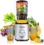 Juicer Machines, Cold Press Juicer with 5.3'' Large Feed Chute, Fit Whole Fruit and Vegetable Slow Juice Extractor Machine, 300W Masticating Juicers Easy To Clean, High Juice Yield, BPA Free - Image 2
