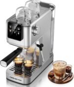 KEENSTAR 20Bar Espresso Machine with Rapid Cold Brew, Hot & Iced Coffee Makers, Stainless Steel Espresso Maker with Milk Frother Steam Wand, Touch Screen with Water Tank for Latte, Cappuccino, Gift - Image 2