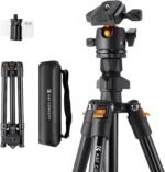 K&F CONCEPT 64 inch/163 cm Camera Tripod,Lightweight Travel Outdoor DSLR Tripods with 360 Degree Ball Head Load Capacity 17.6 lbs/8 kg,Cellphone Clip for Smartphone Live Streaming Vlog O234A1+BH-36 - Image 2