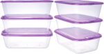 KIGI Plastic Food Containers, Large Stackable with Snap-on Lids, for Kitchen and Pantry Organization, BPA-Free, Vented & Microwave Safe for Lunch & Leftovers, Dishwasher Freezer Safe (5.4 Cup 6 PACK) - Image 2