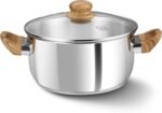 KOCH SYSTEME CS Stainless Steel Pot - 4 Quart Induction Stainless Steel Stock Pot with Lid for Pasta, Soup, Spaghetti, Steel Soup pots with Heat-Resistant Bakelite Double Handle, Dishwasher Safe - Image 2