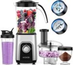 KOIOS Blender/Food Processor Combo Max 1000W, 4 in 1 34oz Pitcher, 22oz Blending Cup, Meat Grinder & Vegetable Chopper, Spice Grinder,BPA Free -All-in-One Kitchen System, Dishwasher Safe - Image 2