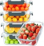 KOMUEE 30 oz 5 Pack Glass Meal Prep Containers, Glass Storage Containers with Lids - Dishwahser, Microwave, Oven and Freezer Safe - Image 2