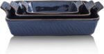 KOOV Bakeware Set, Ceramic Baking Dish, Rectangular Lasagna Pans for Cooking, Cake Dinner, Kitchen, 9 x 13 Inches, Texture Series 3-Piece (3 Piece, Aegean) - Image 2