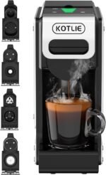 KOTLIE 4-in-1 Espresso Capsule Coffee Machine, Single Serve Coffee Maker for K*cup/Nes/DG/Ground Coffee, 19Bar, 1L,ST-550(silver) - Image 2