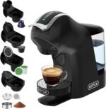 KOTLIE EM-308B Espresso Machine, Single Serve Coffee Maker Compatible with Multiple Capsule Types, Ground Coffee, and ESE Pods, 3 Temperatures, 7 Water Volume Levels, 34 Oz (Black) - Image 2
