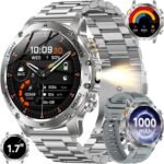 KPEP Military Smart Watches for Men with 2 Straps, 1000mAh Battery/LED Flashlight/IP67 Waterproof Smartwatch, Stress/Blood Oxygen/Heart Rate/Sleep Monitoring, Reminder, Fitness Tracker for iOS Android - Image 2