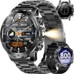 KPEP Military Watch with 2 Bands (Answer/Make Call), 123+ Sport Modes, IP68 Waterproof Running Watch with Stress/SpO2/Heart Rate Monitor for Android iOS, 1.53'' HD DIY Screen Military Watches for Men - Image 2